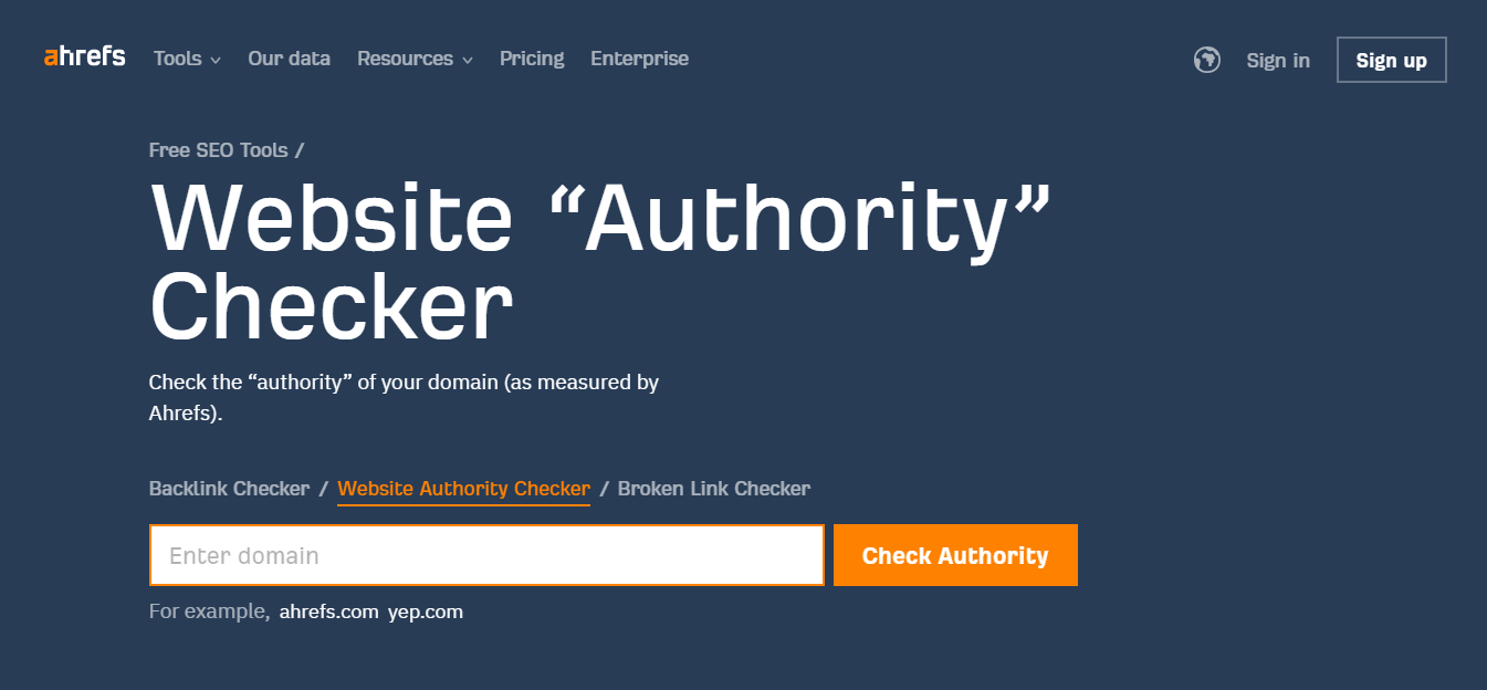 Ahrefs Domain Authority Checker