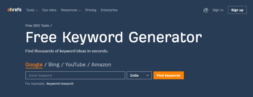 Ahrefs Keyword Generator