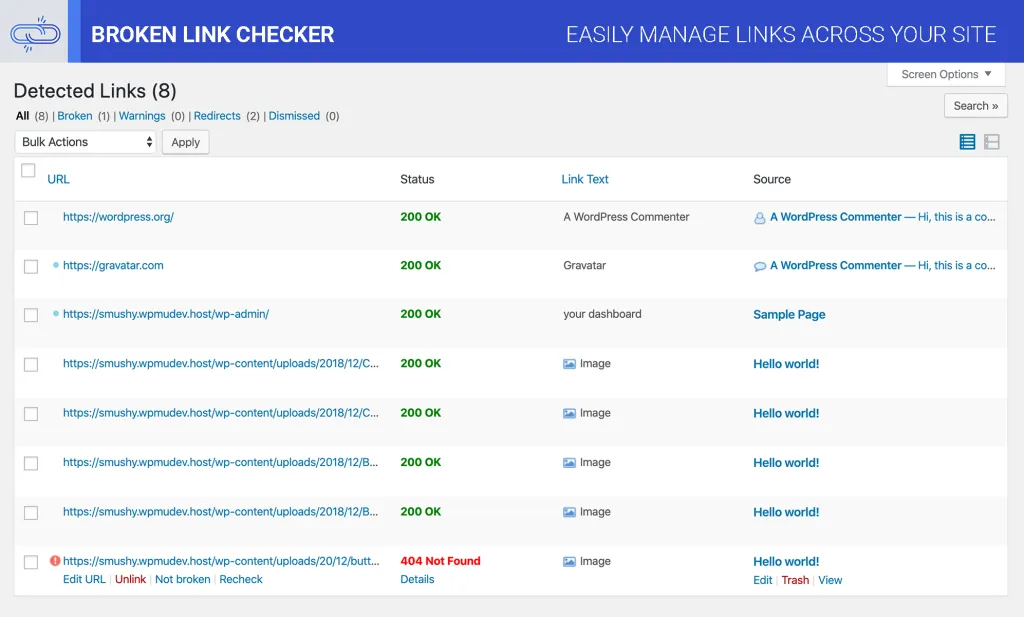 Broken Links Checker - WordPress Plugin