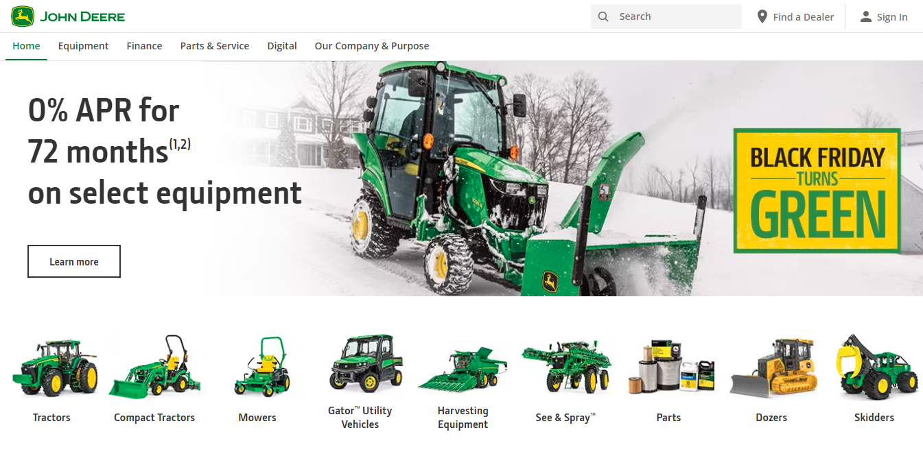 John Deere - Home Page - Content Marketing