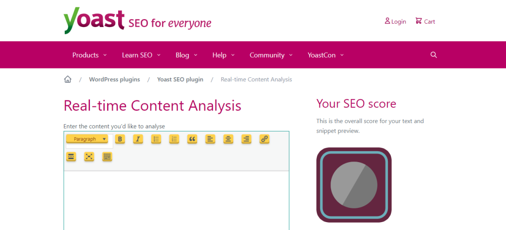 Yoast Real-Time Content Writing Analysis