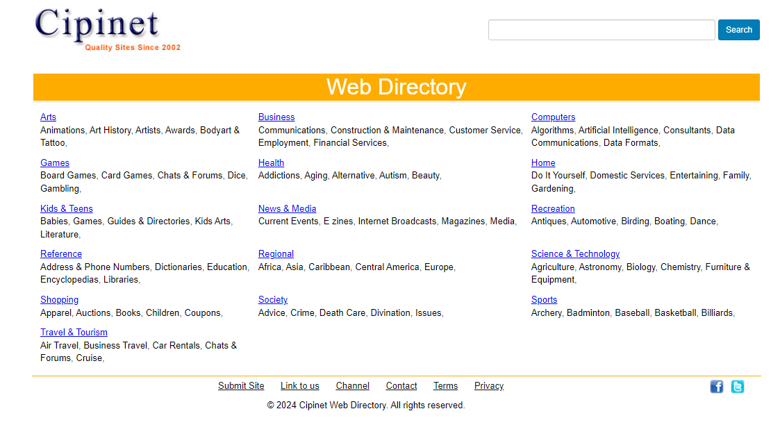 Cipinet - Website - Blog Submission Directories