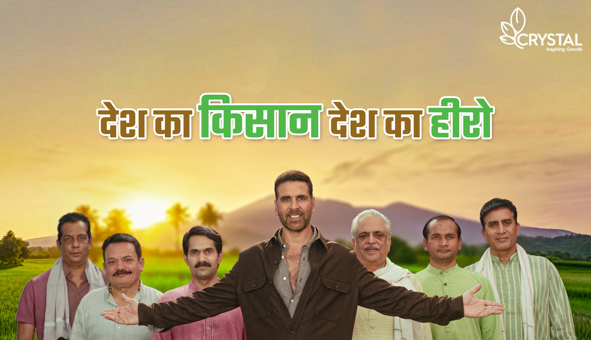 pic of campaign of superstar Akshay Kumar with India's farmers-Desh-Ka-Kisan-Desh-Ka-Asli-Hero